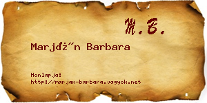 Marján Barbara névjegykártya